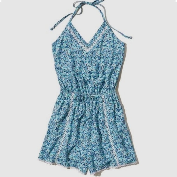 hollister blue romper